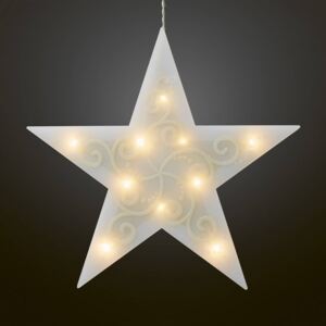 LED dekorační hvězda 5cípá, bílá světelný řetěz