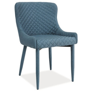Elegantní jídelní čalouněná židle v modré barvě KN349