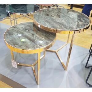 Konferenční stolek Dalia II, imitace mramoru/zlatá