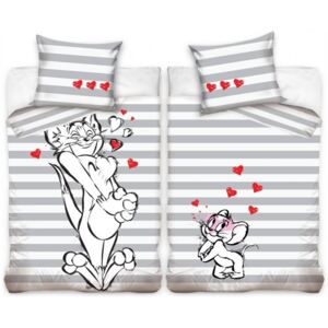 Carbotex • Bavlněné ložní povlečení Tom a Jerry - 100% bavlna - 70 x 90 cm + 140 x 200 cm