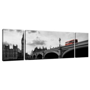 Obraz na plátně Londýnským autobusem k věži Big Ben 170x50cm 1014A_3G