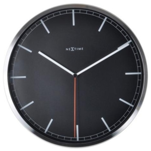 Nástěnné hodiny 3071zw Nextime Company Black Stripe 35cm