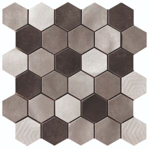 Mozaika Cir Materia Prima mix grey hexagon 27x27 cm lesk 10699211