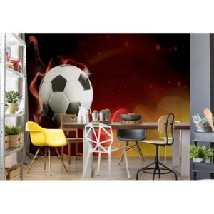 Fototapeta - 3D Football Red And Yellow Vliesová tapeta - 250x104 cm