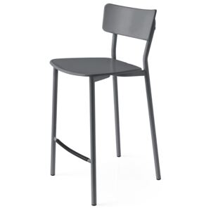 Connubia Barová židle Jelly Metal, kov, výška sedu 65 cm, CB1969 Podnoží: Matný bílý lak (kov), Sedák: Polypropylen matný - Grey (šedá)