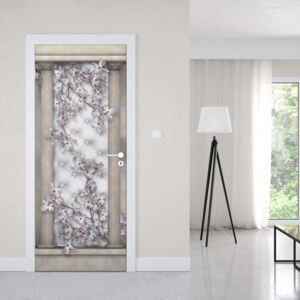 GLIX Fototapeta na dveře - Luxury Flowers Roman Columns | 91x211 cm