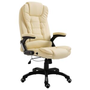 Kancelářská židle krémová umělá kůže