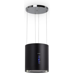 Klarstein Barett, ostrůvková digestoř, Ø 35 cm, recirkulace 560 m³/h, LED, filtr s aktivním uhlím, černá