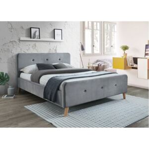 Čalouněná postel MALMO VELVET 160 x 200 cm šedá Matrace: bez matrace