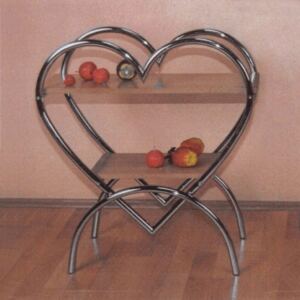 Idea Odkládací stolek Srdce chrom/buk