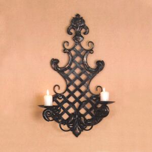 Idea Nástěnný svícen dekorace kov černý antik