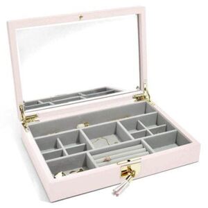 Stackers Šperkovnice Stacker, Světle růžová/béžová | Jewellery Box Lid Leather
