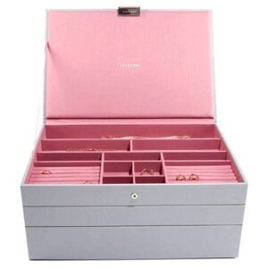 WEBHIDDENBRAND Šperkovnice Stackers, Šedá/růžová | Jewellery Box Set Supersize