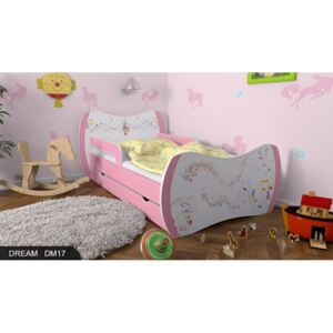 Vyrobeno v EU Dětská postel Dream vzor 17 180x90 cm růžová