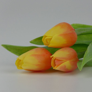 Francouzský umělý tulipán č. 15 – žluto- oranžový, 40 cm
