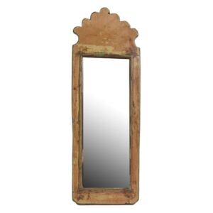 Malé zrcadlo v rámu z recyklovaného teakového dřeva, 16x3x45cm