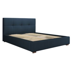 Modrá látková postel MICADONI SAGE 140 x 200 cm