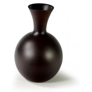 Sanu Babu Tmavě hnědá elegantní váza z palmového dřeva, výška 31cm