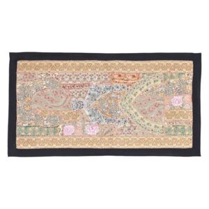 Unikátní patchworková tapiserie z Rajastanu, ruční práce, 80x45 cm (1A)