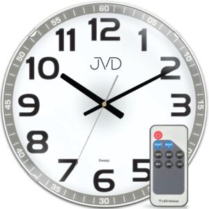 Nástěnné hodiny JVD HPC11 s dálkovým ovládáním jasu a LED podsícením (Nástěnné hodiny JVD HPC11 s dálkovým ovládáním jasu a LED podsícením)