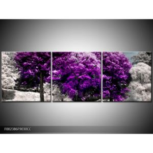 Obraz tří fialově zbarvených stromů (F002386F9030CC)