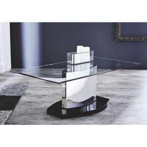 Kasvo Konferenční stolek HUSUM bílá/černé sklo
