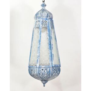 Arabská lampa, bílá patina, ruční práce, 26x26x60cm