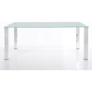 Design Scandinavia Stůl se skleněnou deskou Canton 180 cm, čiré sklo Barva: čirá / chrom
