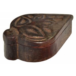 Krabička na Tiku, antik, teakové dřevo, ručně vyřezaná, 10x16x5cm