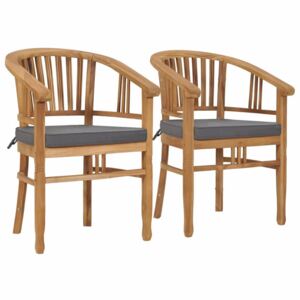 Zahradní židle s poduškami 2 ks teakové dřevo Dekorhome