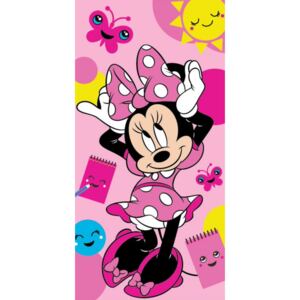 Setino Dětská osuška \"Minnie Mouse\"- růžová - 70 x 140 cm