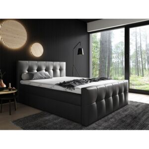 Čalouněná postel Maxim 120x200, černá eko kůže + TOPPER