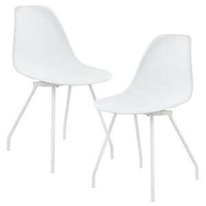 [en.casa] Jídelní židle 2 x AAES-0501 bílá