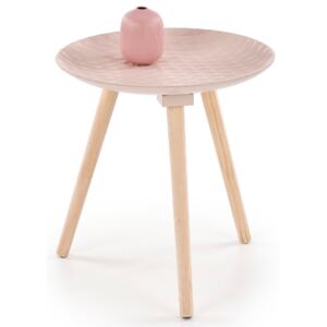 Konferenční stolek Halmar Bingo, masiv / lamino, světle růžová
