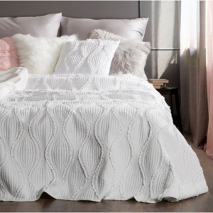 Luxusní přehoz na postel RODOLFO bílá 220x240 cm Mybesthome