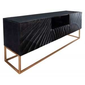 Televizní stolek SCORPION 160 CM černý masiv mango Nábytek | Obývací pokoj | Televizní stolky