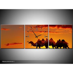 Obraz velbloudů na poušti (90x30 cm)