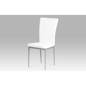 Jídelní židle s prošívaným opěrákem z ekokůže v bílé barvě AC-1287 WT