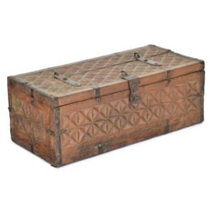 Sanu Babu Antik truhlička z teakového dřeva, ručně vyřezávaná, 28x13x11cm