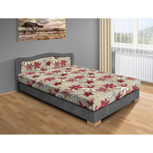 Levná postel s úložným prostorem 120x200 cm Barva: šedá/bordo