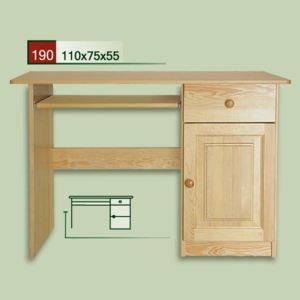 Dřevěný psací stůl CLASSIC 190 z masivu borovice