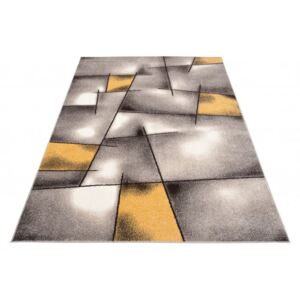 Moderní kusový koberec FIESTA 36301/37225 šedý / žlutý Rozměr: 80x150 cm