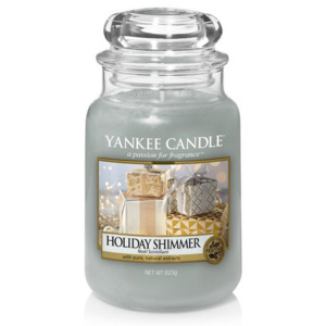Yankee Candle - vonná svíčka Holiday Shimmer 623g (S touto vůní slavnostně rozzáříte jakoukoli místnost. Směs chladivé máty, bílého pižma a šumivého šampaňského je neodolatelná jako vánoční či novoroční přípitek.)