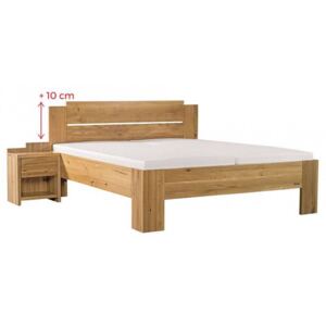 Ahorn Grado MAX - masivní dubová postel se schodkovitým čelem 90 x 200 cm