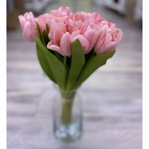 Umělá květina svazek tulipánů 37 cm, růžová