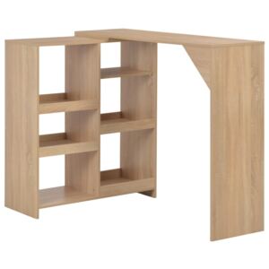 Barový stůl s pohyblivým regálem dubový 138 x 40 x 120 cm