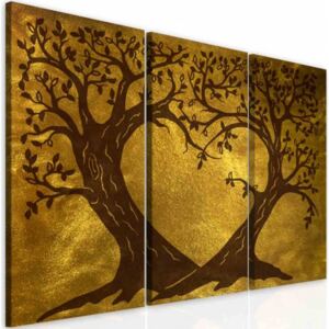 Obraz zlaté srdcové stromy (60x40 cm) - InSmile ®