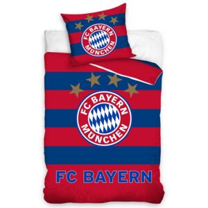 Carbotex Bavlněné povlečení FC Bayern Mnichov Stripes, 140 x 200 cm, 70 x 80 cm