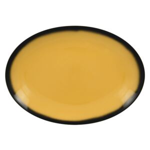 Lea mělký talíř oválný 32x23 cm Barva: žlutá