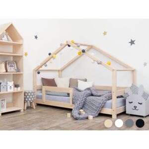 Benlemi Dětská postel domeček LUCKY s bočnicí Rozměr: 120 x 180 cm, Zvolte barvu: Bílá